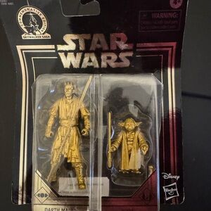 Star Wars Commemorative Edition Gold Darth Maul and Yoda Figures